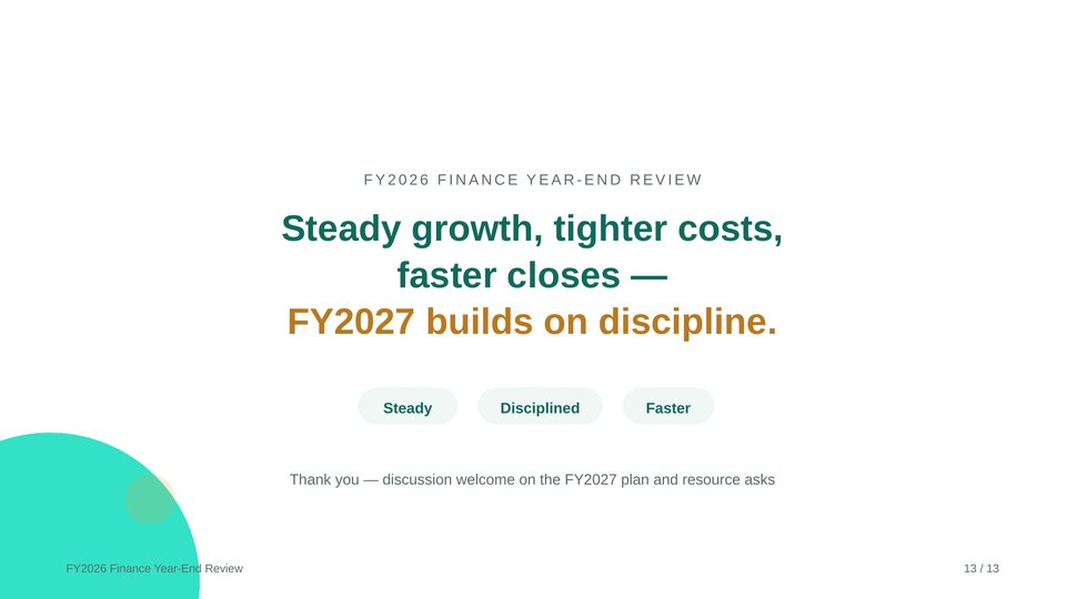 Annual Financial Review PowerPoint Template 260913 - Page 13