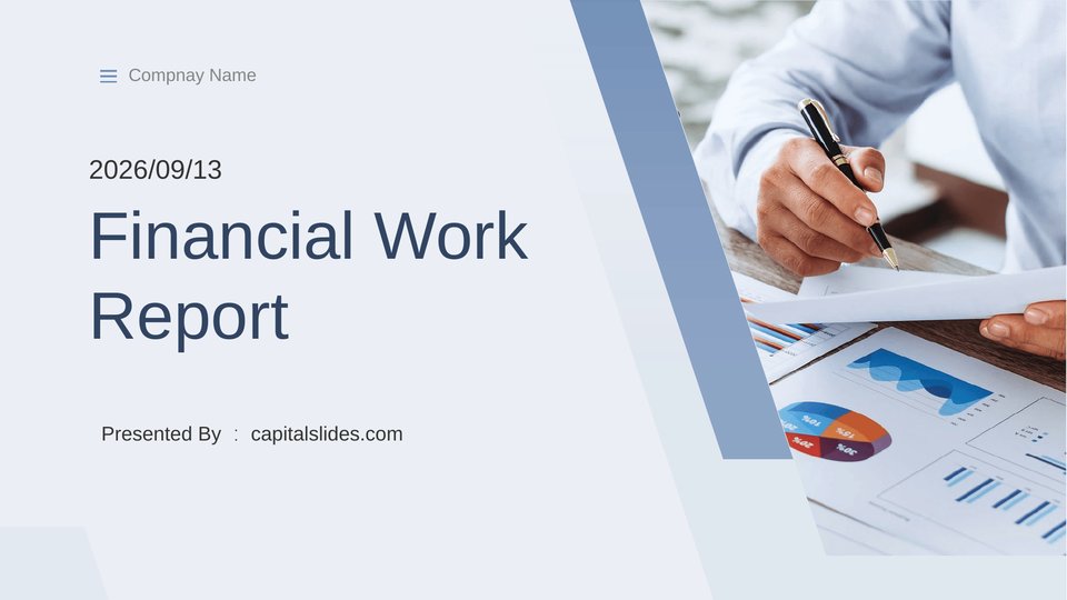 Financial Work Report PowerPoint Template - Page 1